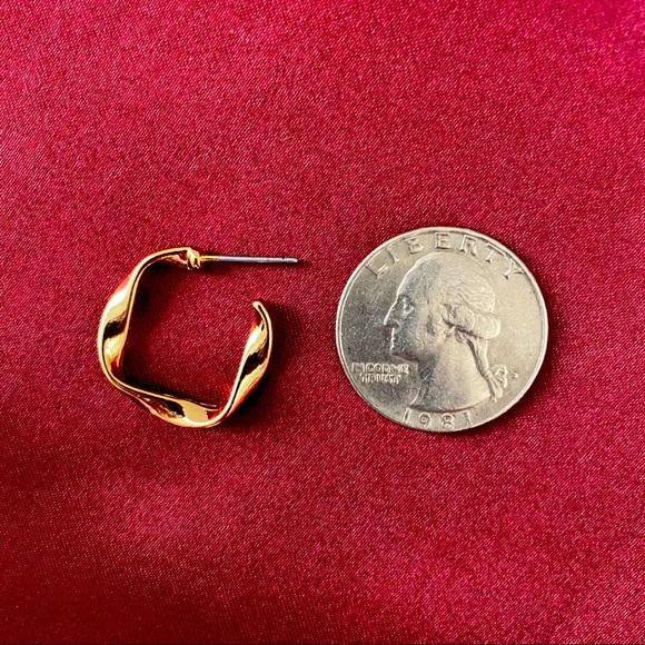 Mini Wave Hoop Earrings Curve - Picture 5 of 6